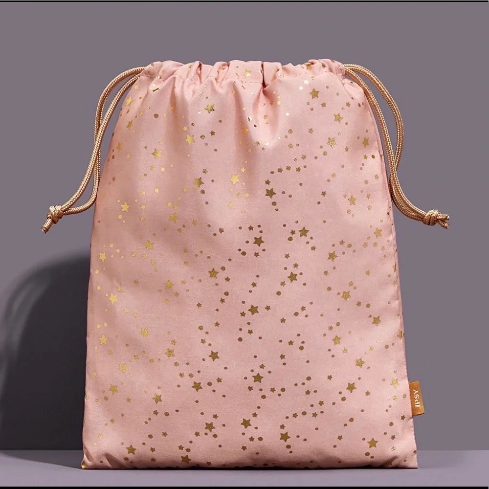 Ipsy ‘Time To Shine’ Sparkly Metallic Blush Pink Cosmetics Glam Bag Pouch